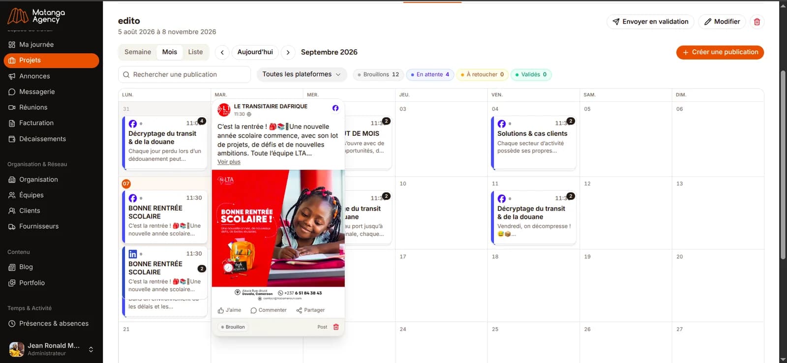 Une publication prévisualisée telle qu'elle paraîtra sur le réseau